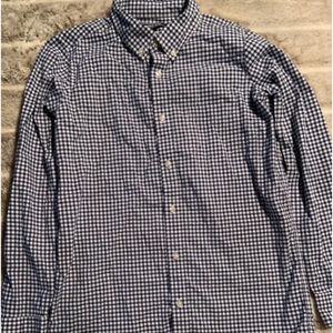 Lands End Young Mens Checkered Button up Shirt
